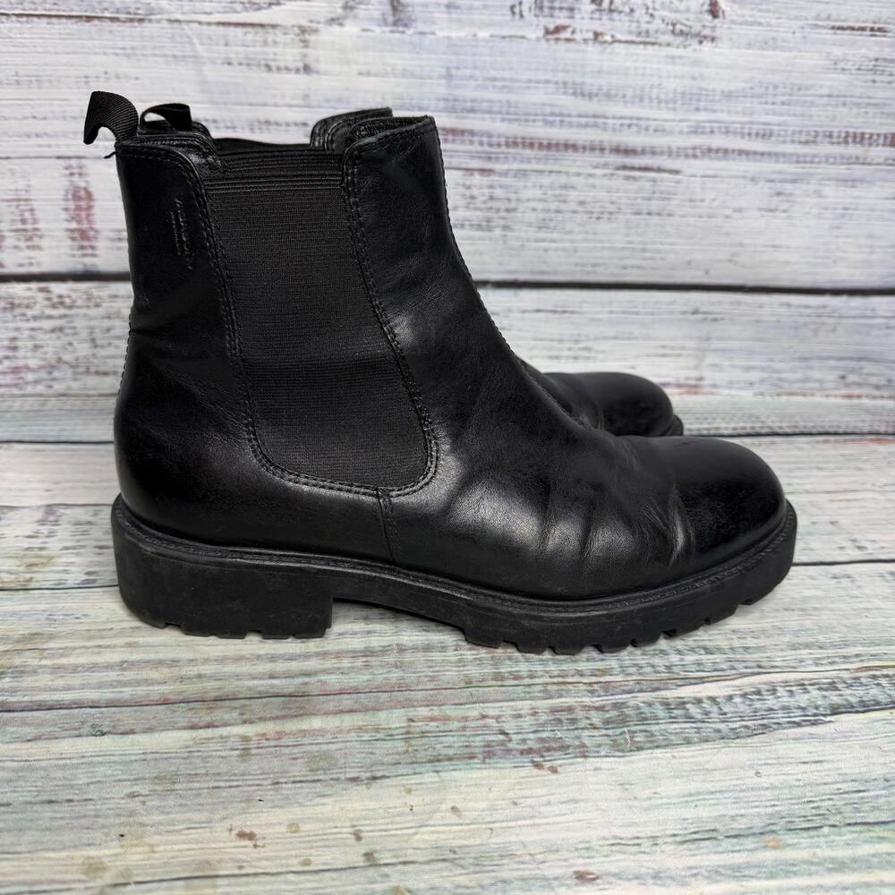 Vagabond Shoemakers Black Leather Chelsea Boots Women EU 40 Lug Sole